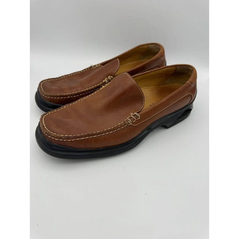 Cole Haan Mens Brown Leather Nike Air Moc Toe Slip On Loafers 07184 Size 9M